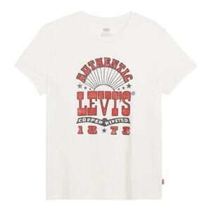 Levi's Graphic T-Shirt White Authentic Copper Riveted 1873 Distressed Logo NWT M
